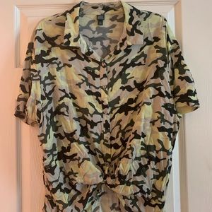 Green camo blouse